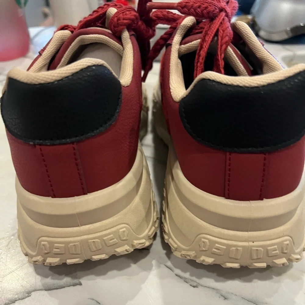 Red Platform Sneakers Size 8.5